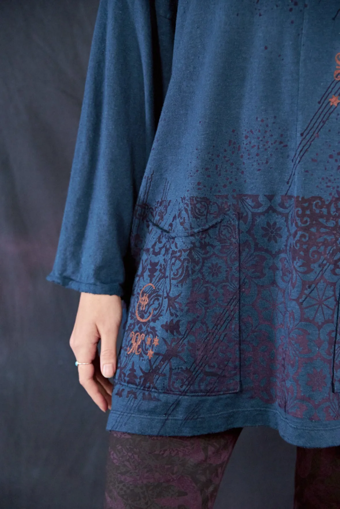 1585 Oversized Cabin Pullover Teal-P