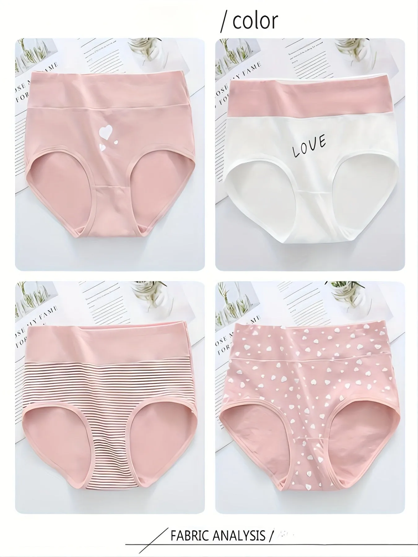 4-Pack Cute Women's Student Underwear - Mid Waist, Lifting Hip, Soft & Breathable Triangle Pants