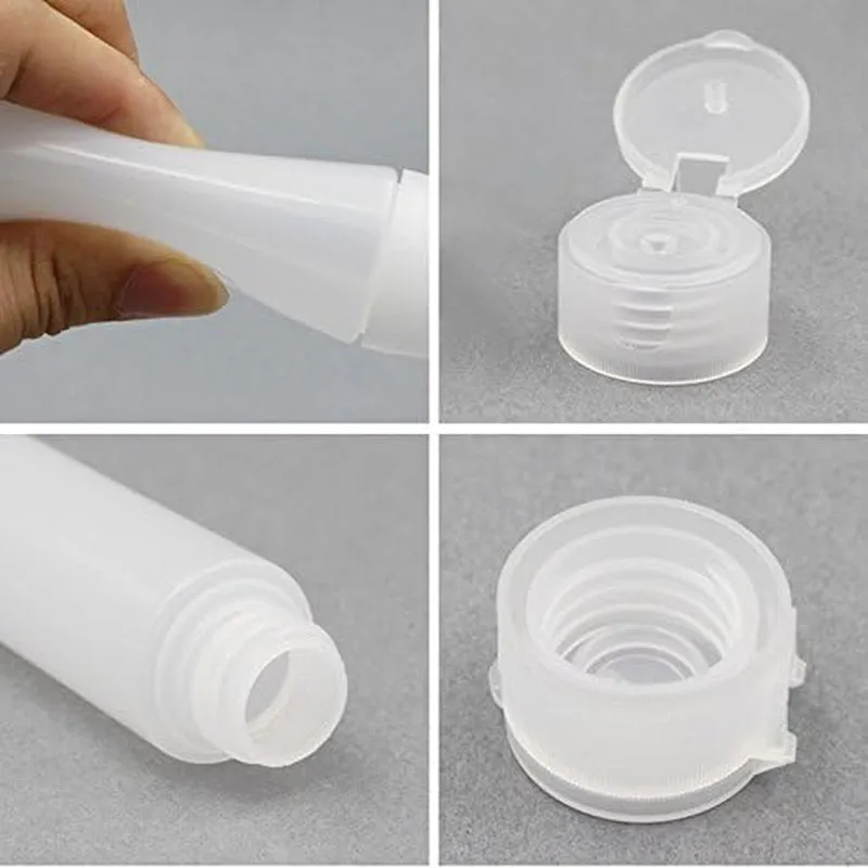 6 Pack Travel Size Plastic Squeeze Bottles for Liquids, 30Ml/1 Fl. Oz TSA Approved Makeup Toiletry Cosmetic Containers