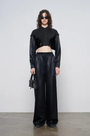 Acetic acid dark striped casual pants