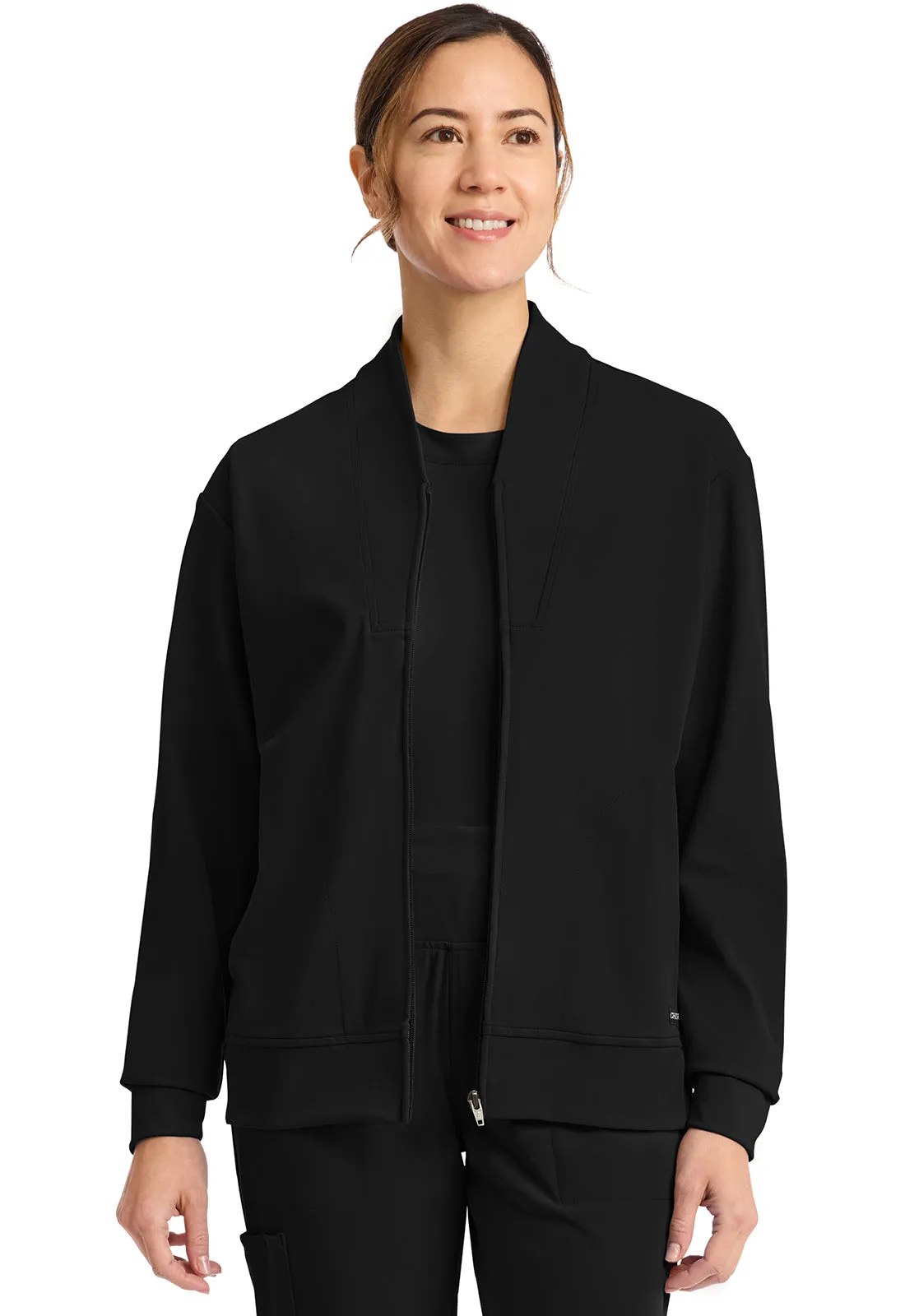 Achieve CK353 Women's Zip-Up Warm-Up Jacket Black