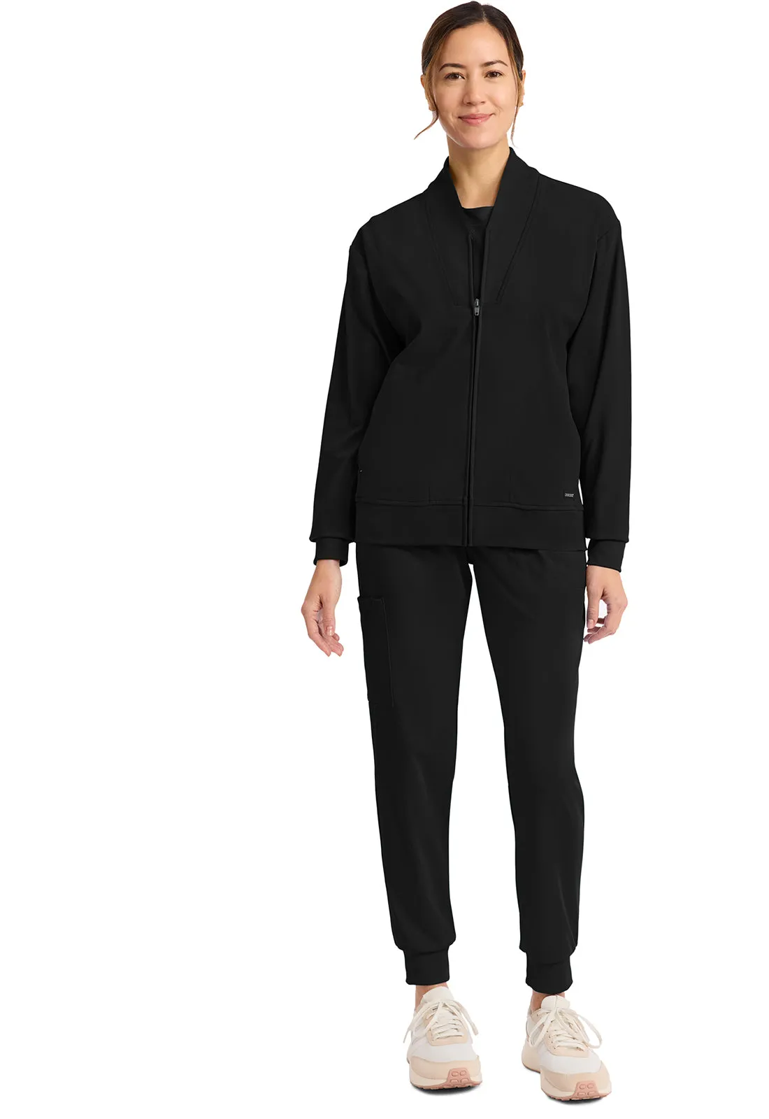 Achieve CK353 Women's Zip-Up Warm-Up Jacket Black