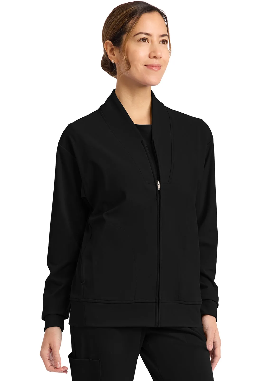Achieve CK353 Women's Zip-Up Warm-Up Jacket Black