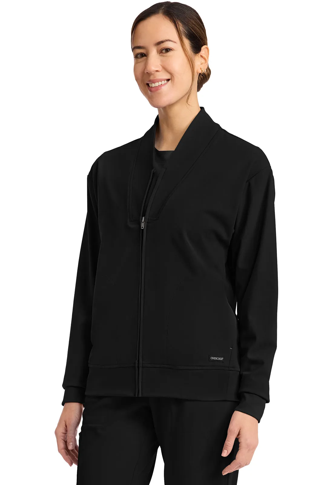 Achieve CK353 Women's Zip-Up Warm-Up Jacket Black