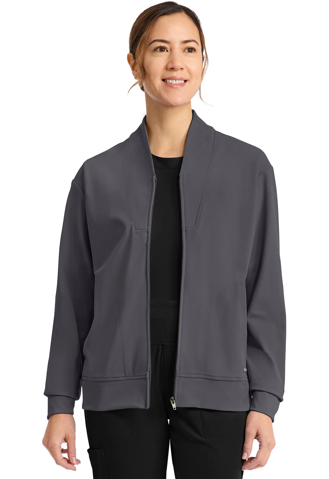 Achieve CK353 Women's Zip-Up Warm-Up Jacket Pewter