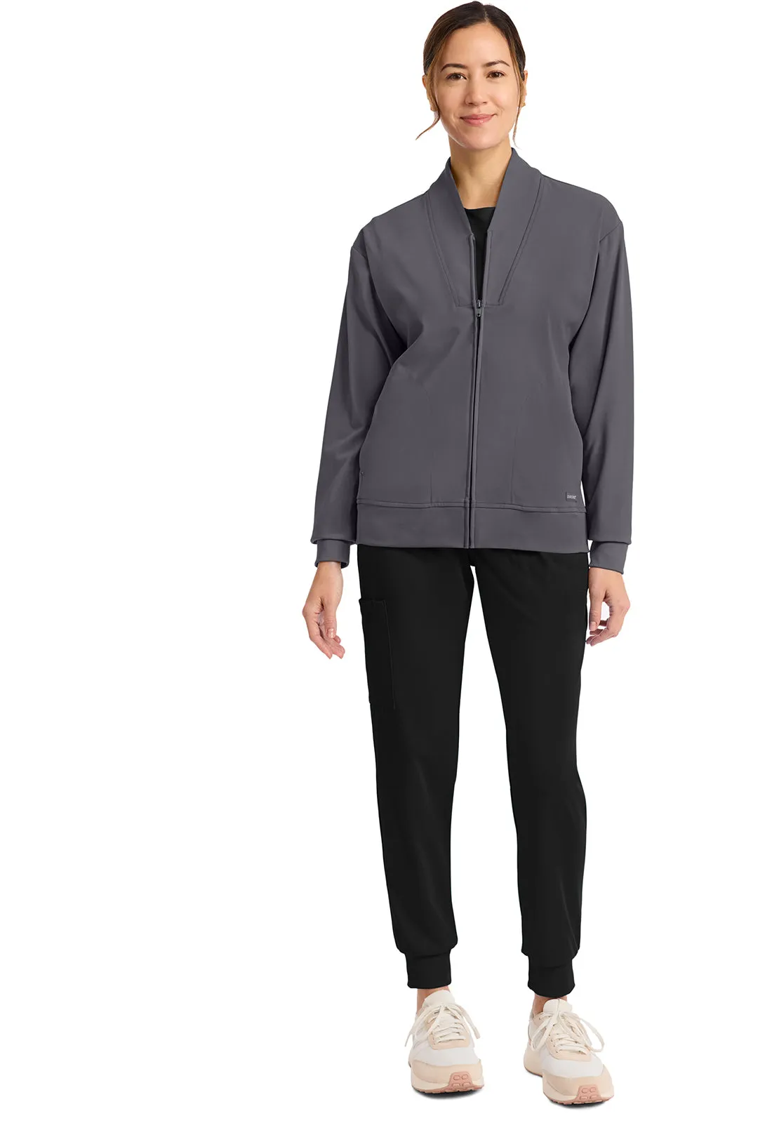 Achieve CK353 Women's Zip-Up Warm-Up Jacket Pewter