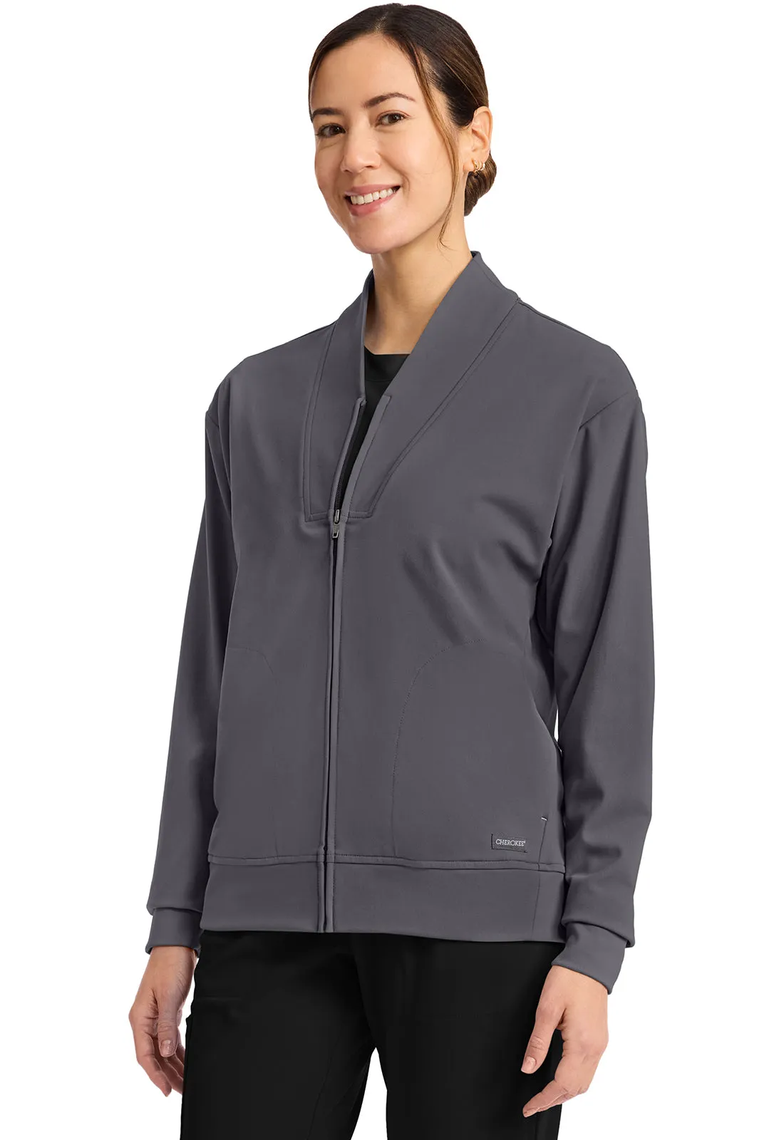 Achieve CK353 Women's Zip-Up Warm-Up Jacket Pewter