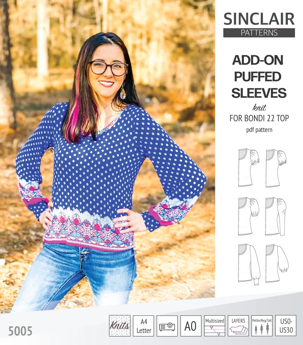 ADD-ON Puffed Sleeves add-on pack for Bondi 22 and other compatible patterns (PDF)