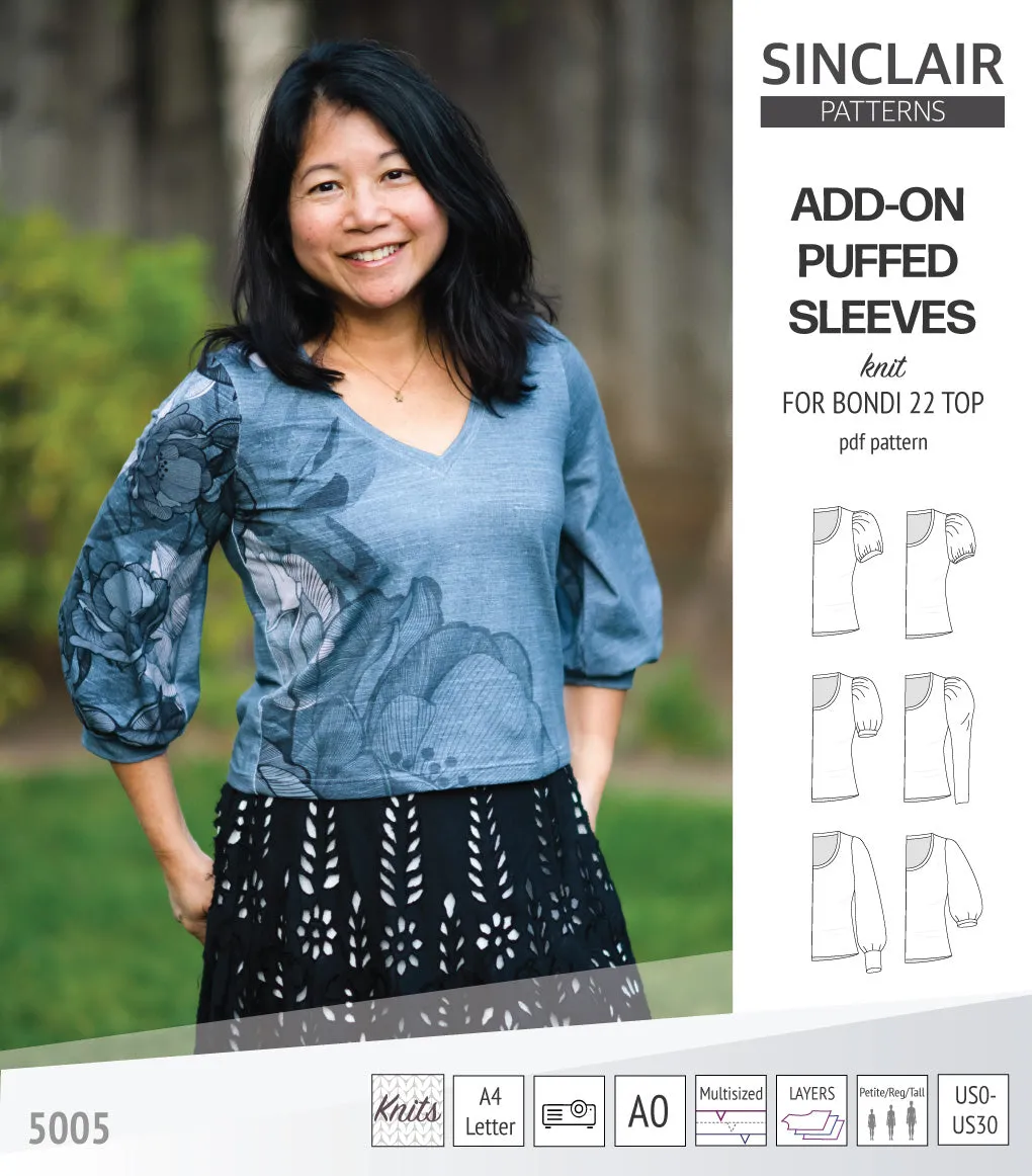 ADD-ON Puffed Sleeves add-on pack for Bondi 22 and other compatible patterns (PDF)