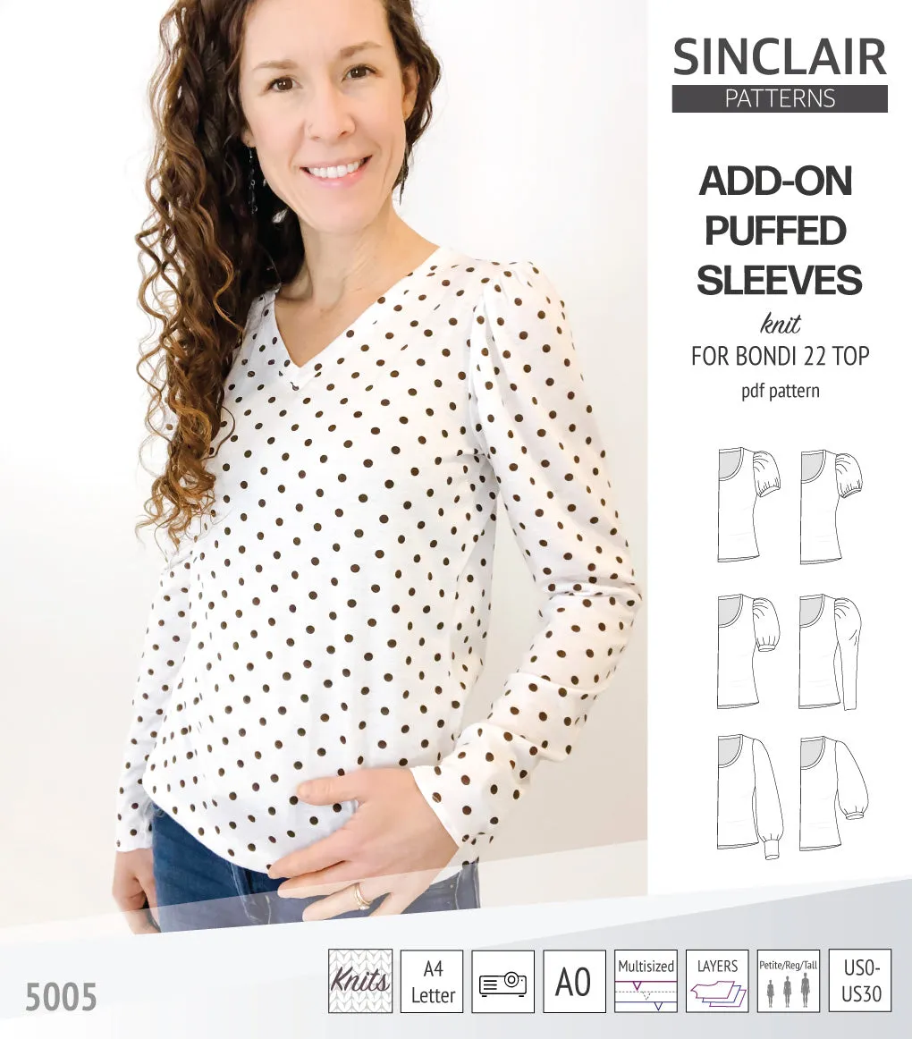 ADD-ON Puffed Sleeves add-on pack for Bondi 22 and other compatible patterns (PDF)