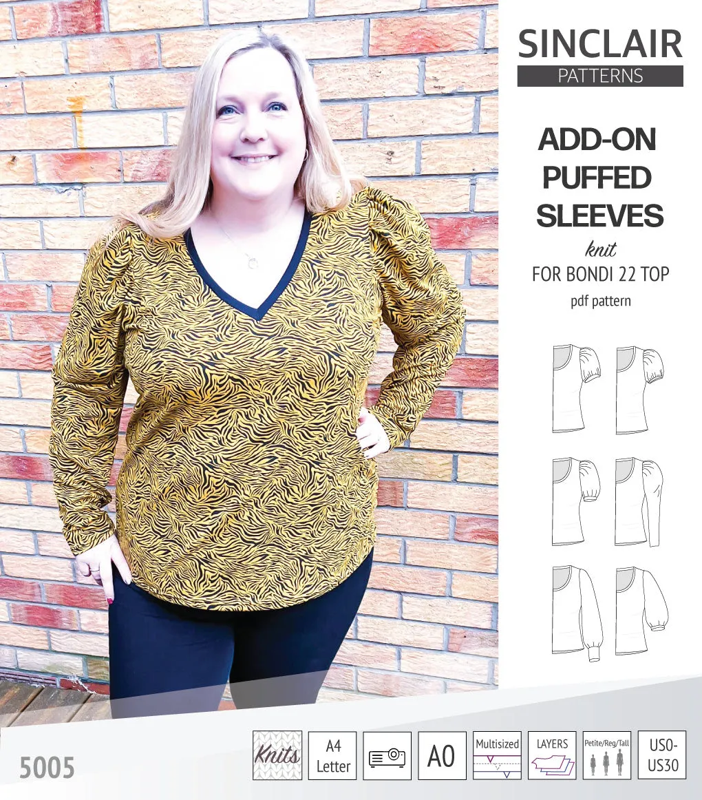 ADD-ON Puffed Sleeves add-on pack for Bondi 22 and other compatible patterns (PDF)