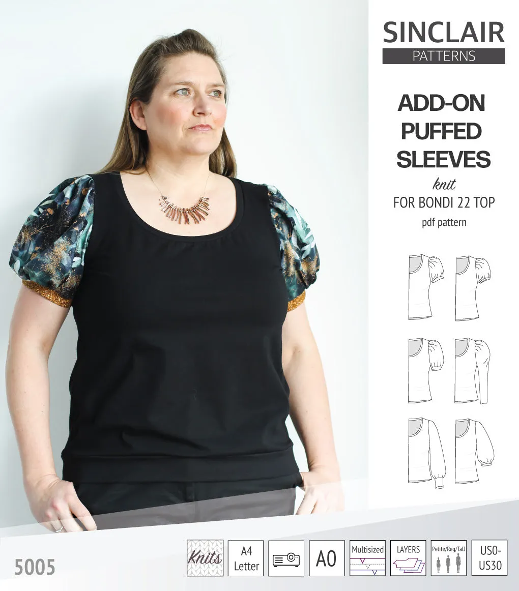 ADD-ON Puffed Sleeves add-on pack for Bondi 22 and other compatible patterns (PDF)