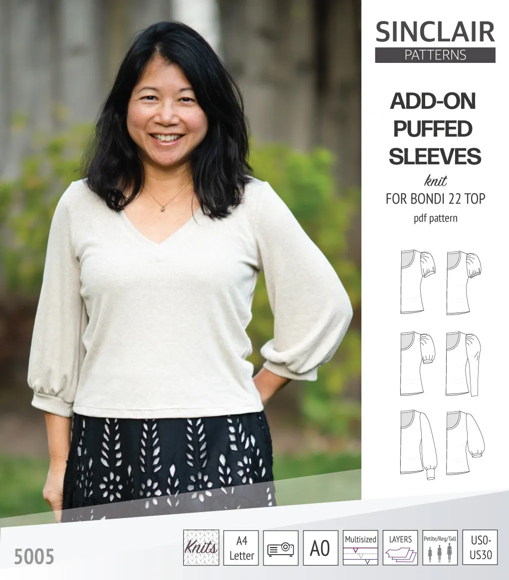 ADD-ON Puffed Sleeves add-on pack for Bondi 22 and other compatible patterns (PDF)