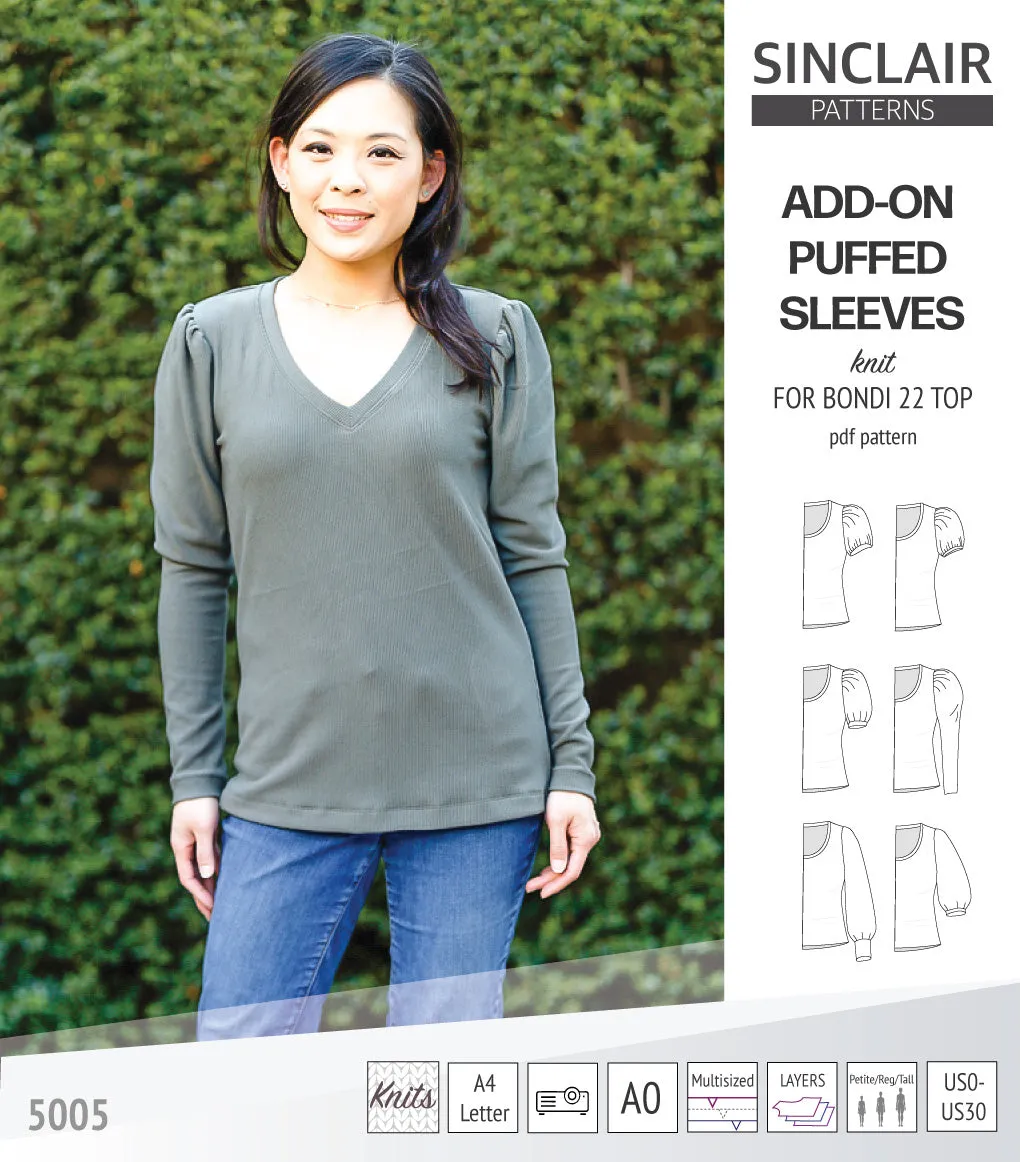 ADD-ON Puffed Sleeves add-on pack for Bondi 22 and other compatible patterns (PDF)