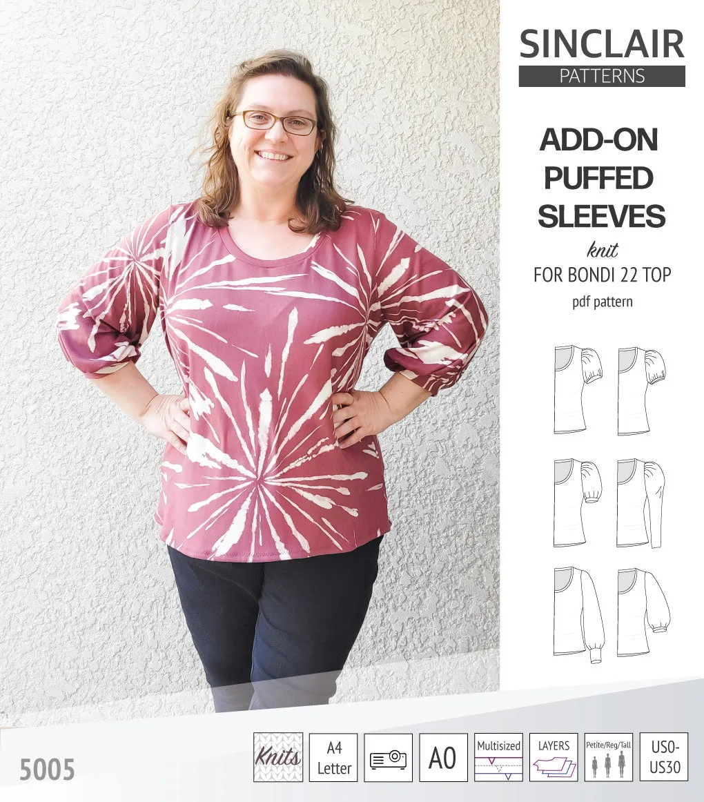 ADD-ON Puffed Sleeves add-on pack for Bondi 22 and other compatible patterns (PDF)