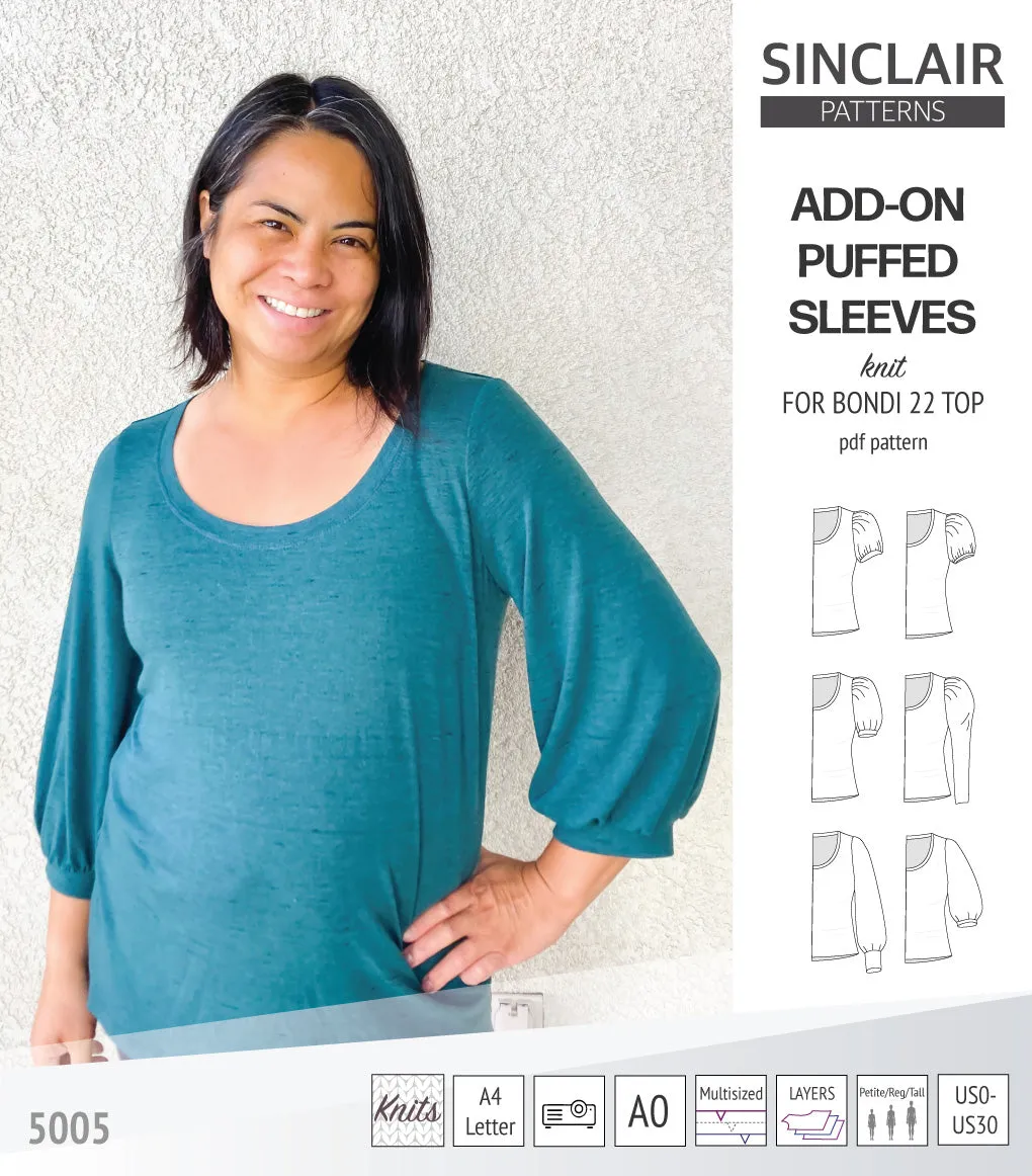 ADD-ON Puffed Sleeves add-on pack for Bondi 22 and other compatible patterns (PDF)
