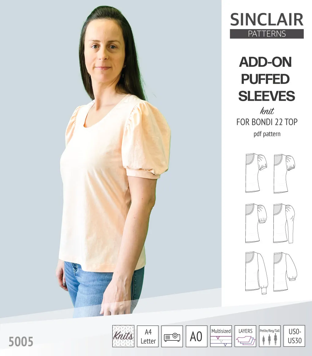 ADD-ON Puffed Sleeves add-on pack for Bondi 22 and other compatible patterns (PDF)
