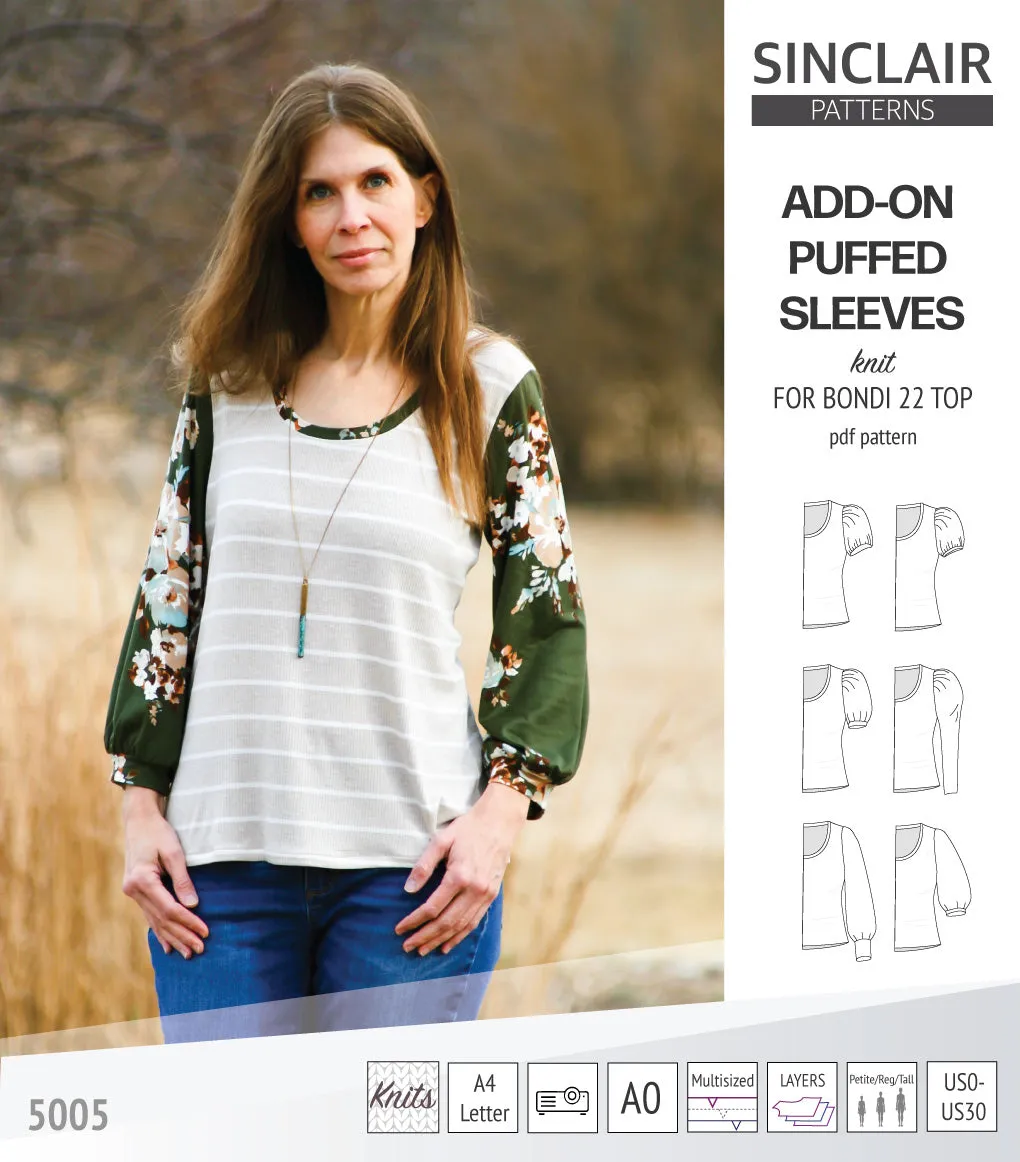 ADD-ON Puffed Sleeves add-on pack for Bondi 22 and other compatible patterns (PDF)
