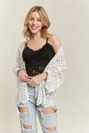 ADORA Leaf Pattern Crochet Cardigan