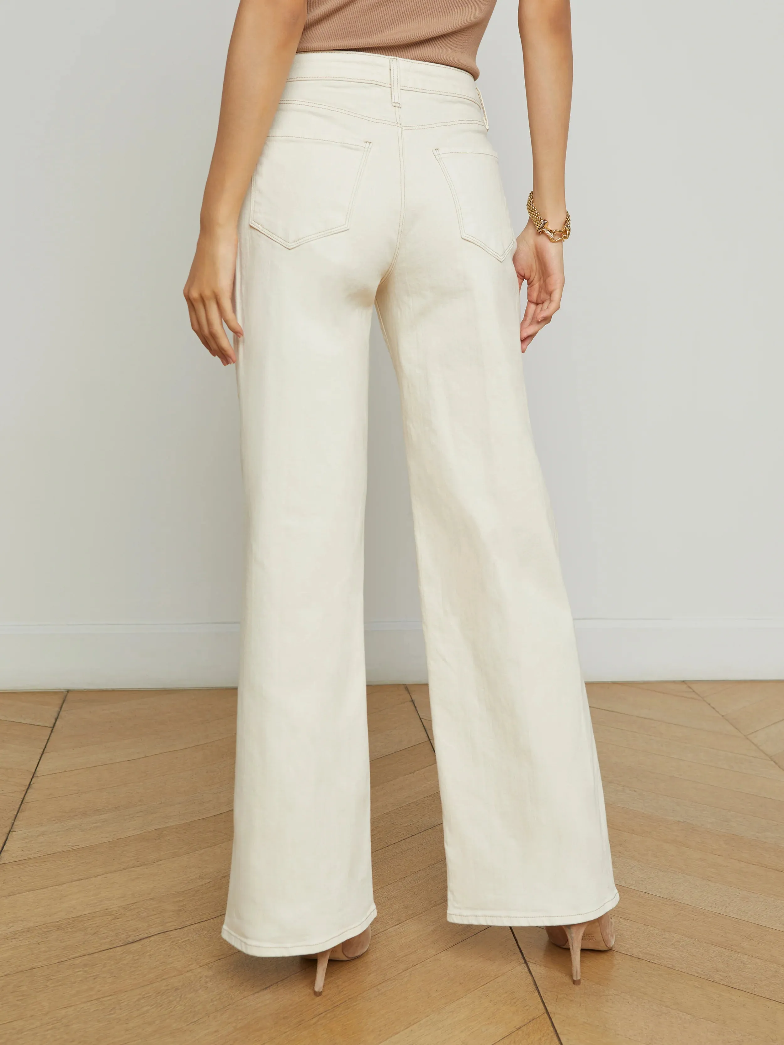 Alicent Wide Leg Jean - Macadamia