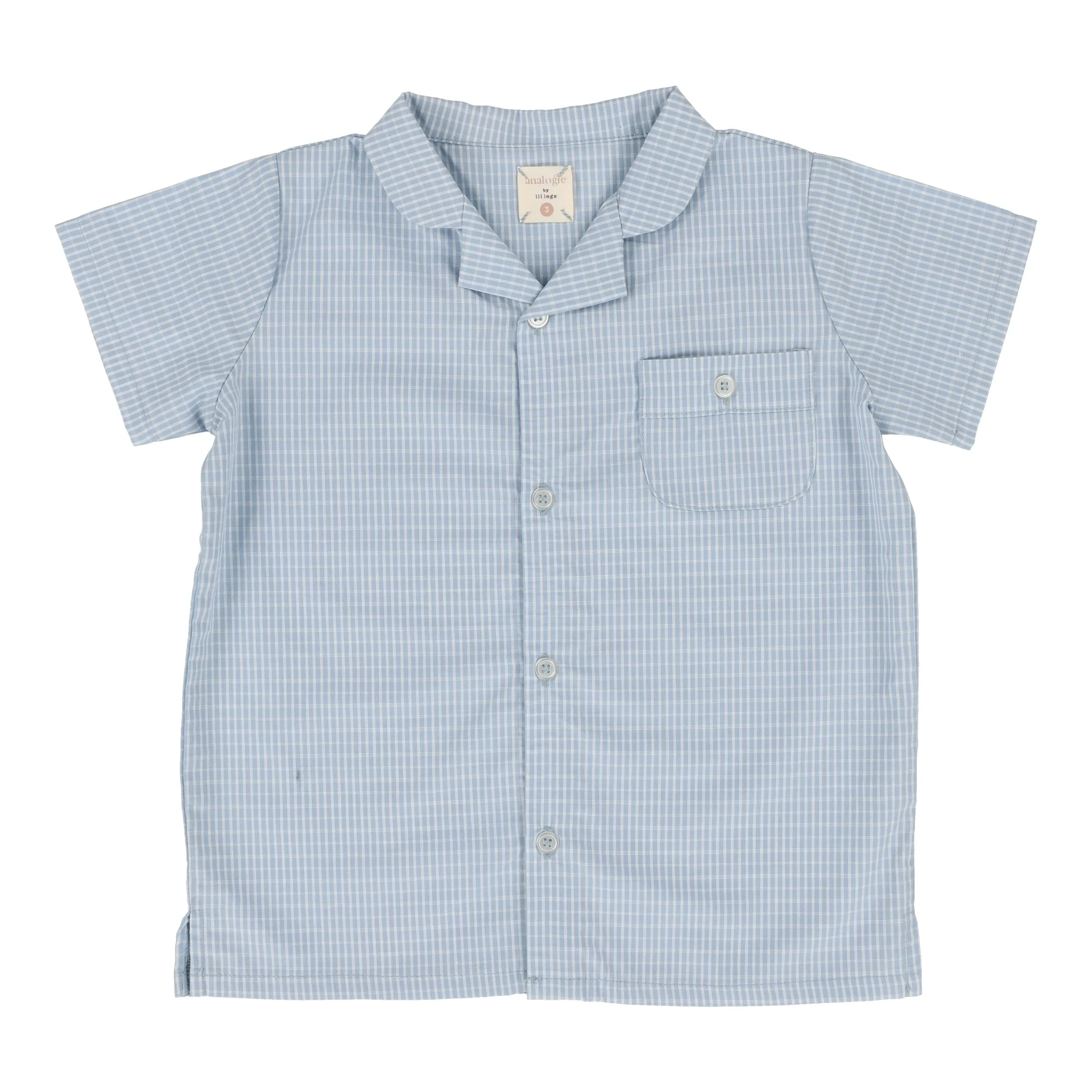 Analogie Windowpane Collar Shirt - Light Blue