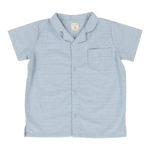 Analogie Windowpane Collar Shirt - Light Blue