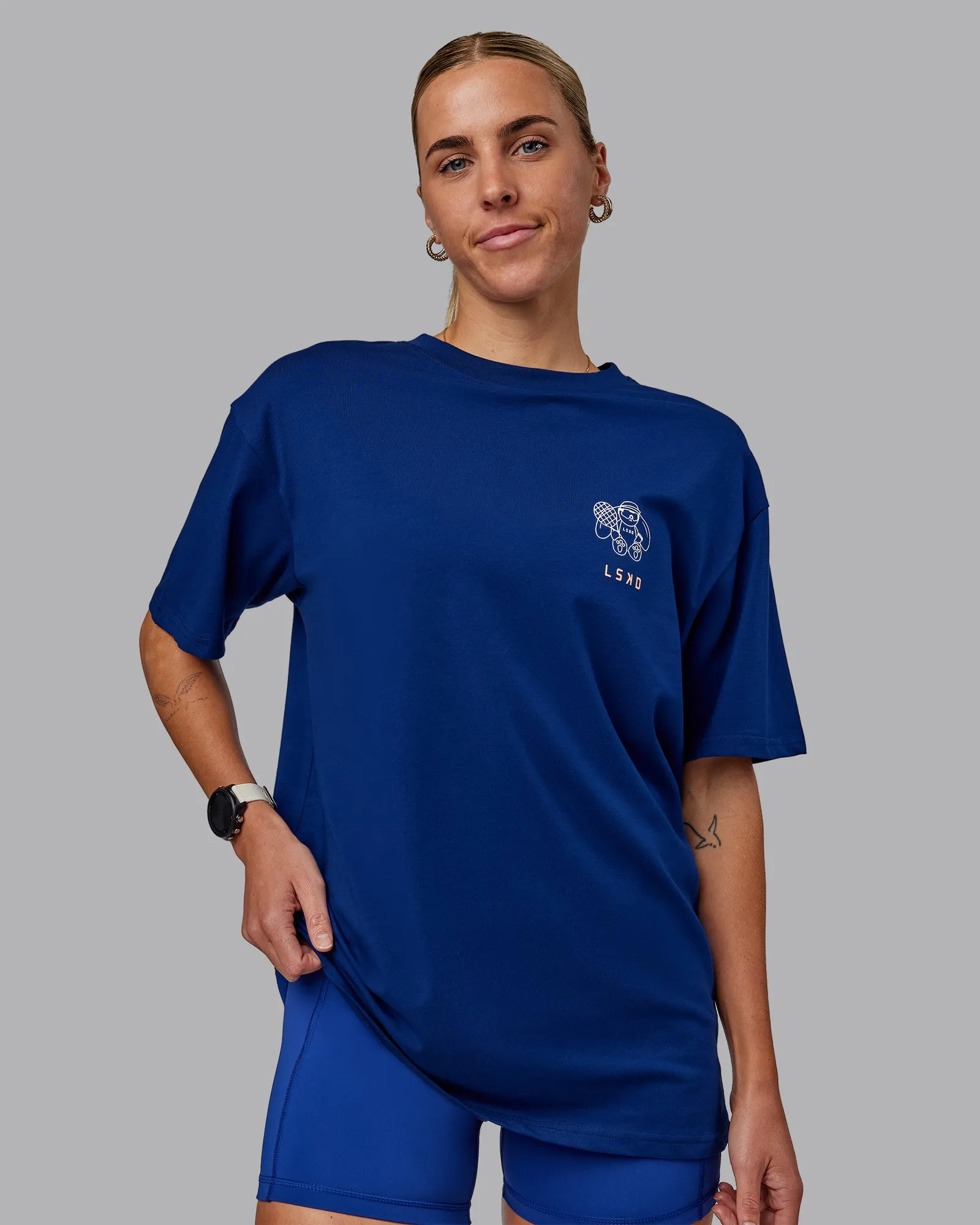 Appreciate the Small Things FLXCotton Oversized Tee - Midnight Blue-Cantaloupe
