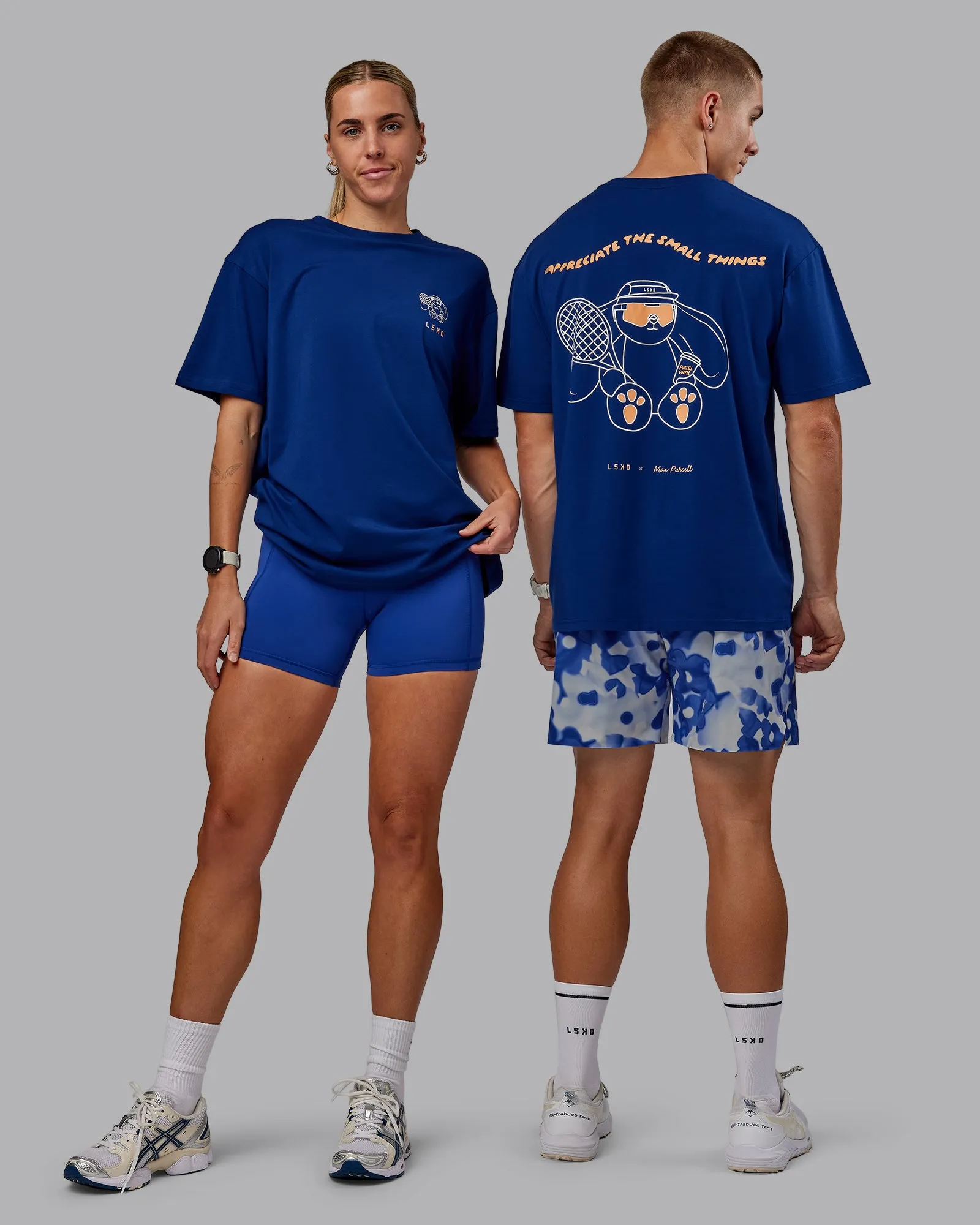 Appreciate the Small Things FLXCotton Oversized Tee - Midnight Blue-Cantaloupe