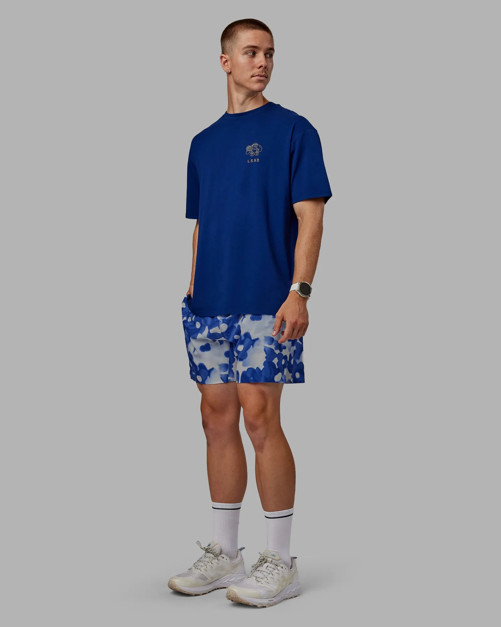 Appreciate the Small Things FLXCotton Oversized Tee - Midnight Blue-Cantaloupe