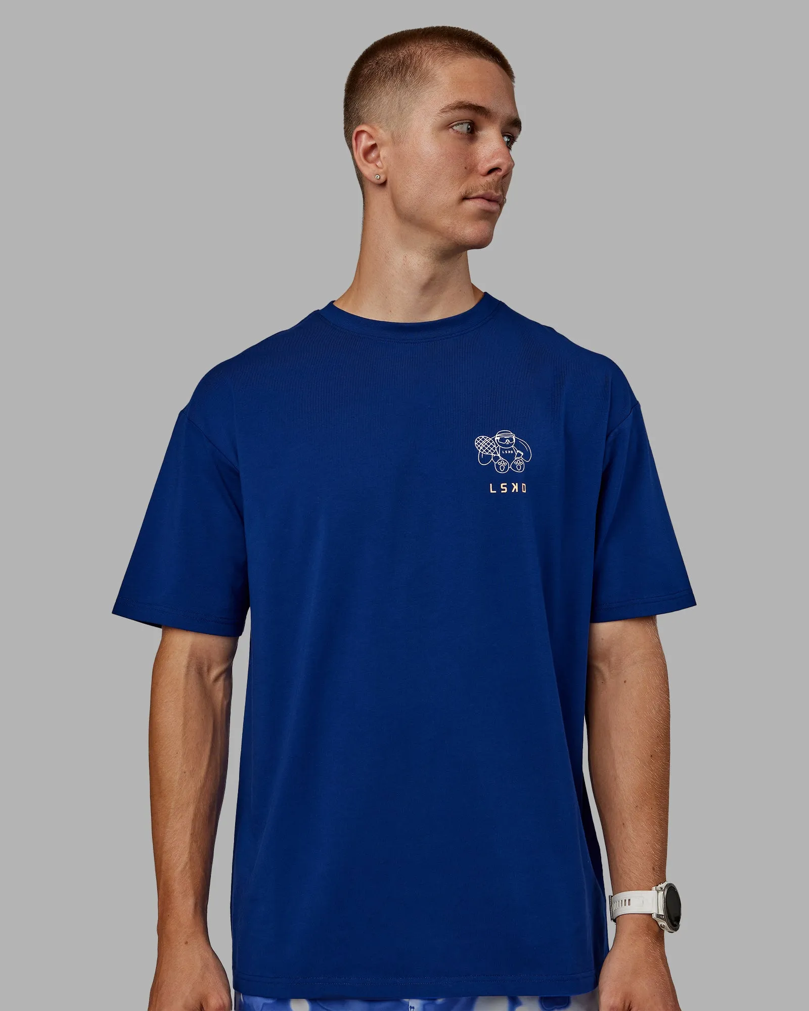 Appreciate the Small Things FLXCotton Oversized Tee - Midnight Blue-Cantaloupe