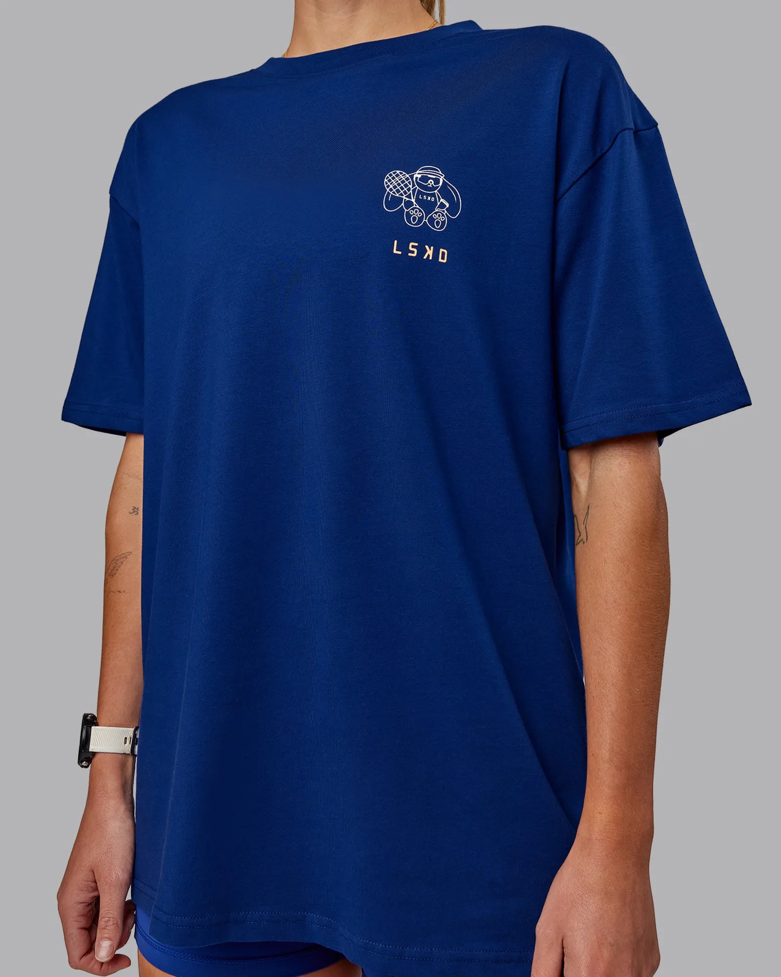 Appreciate the Small Things FLXCotton Oversized Tee - Midnight Blue-Cantaloupe
