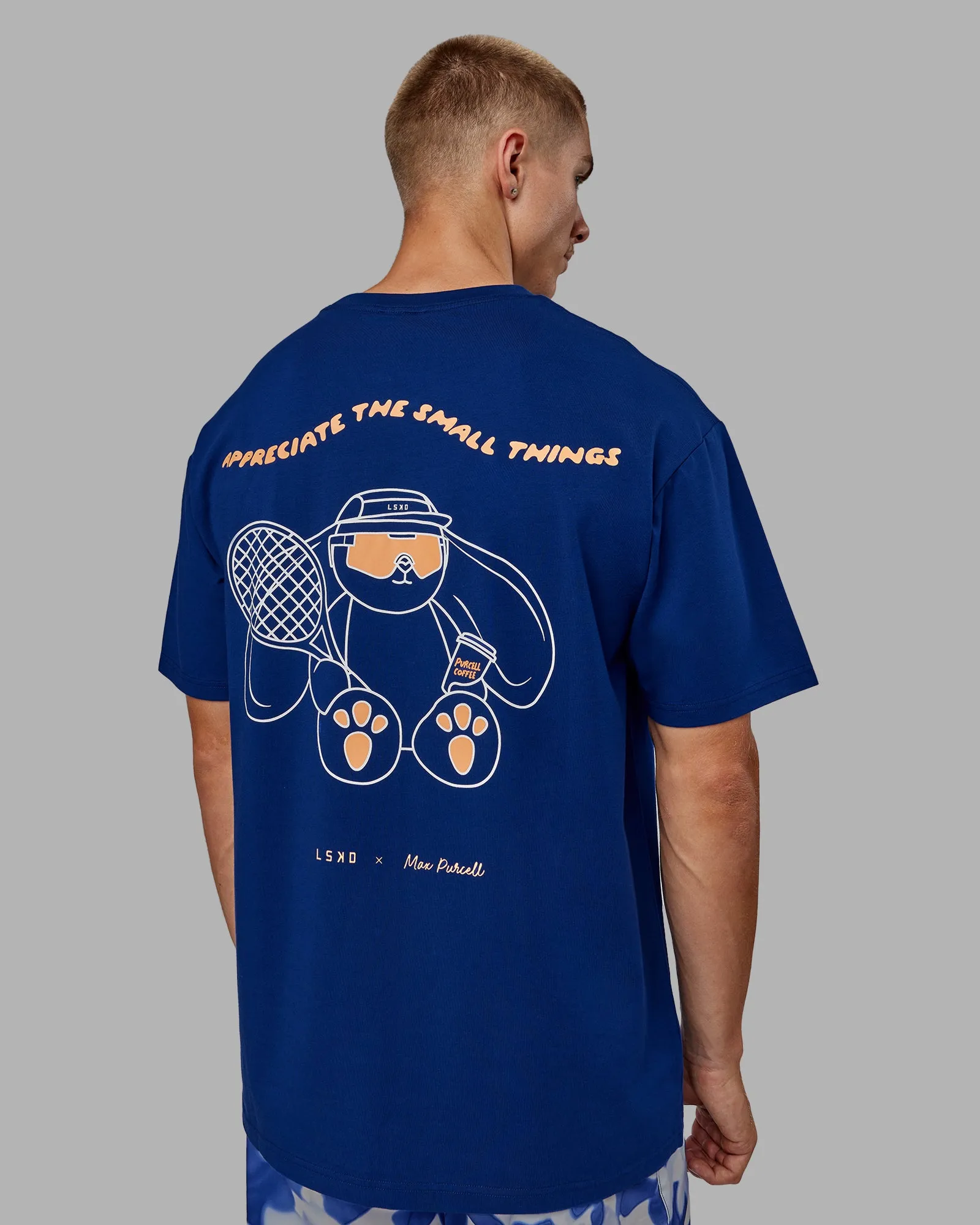 Appreciate the Small Things FLXCotton Oversized Tee - Midnight Blue-Cantaloupe