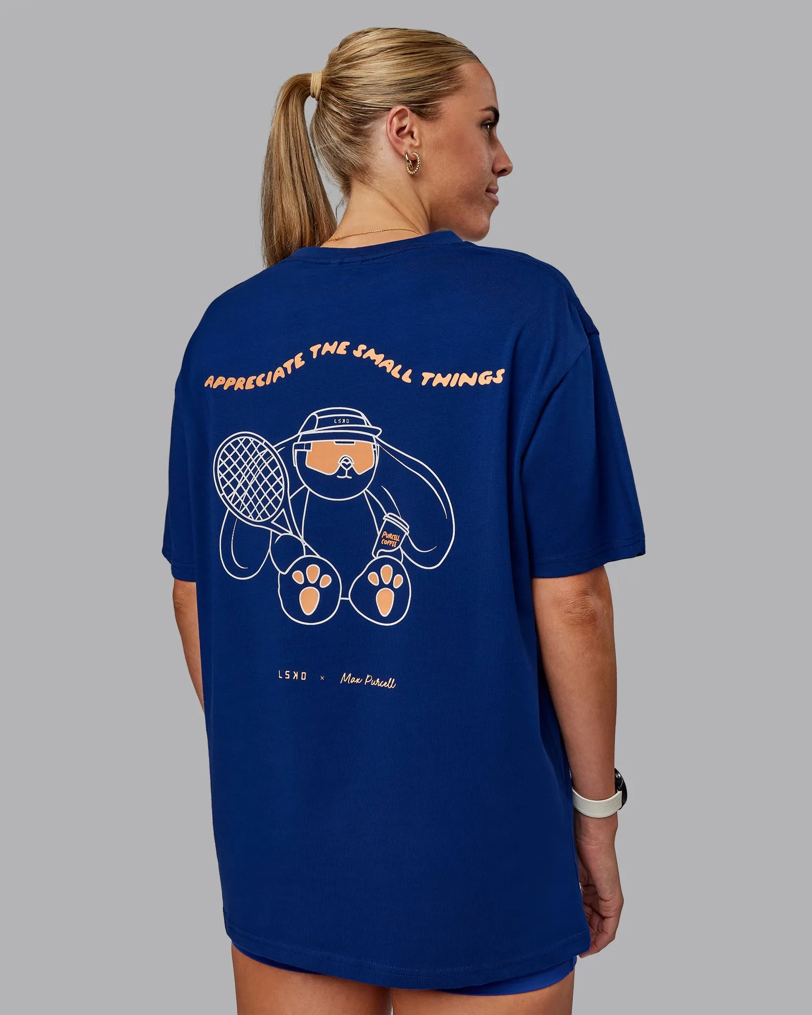 Appreciate the Small Things FLXCotton Oversized Tee - Midnight Blue-Cantaloupe