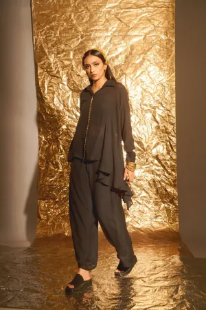 Assymetric Chain Shirt Set