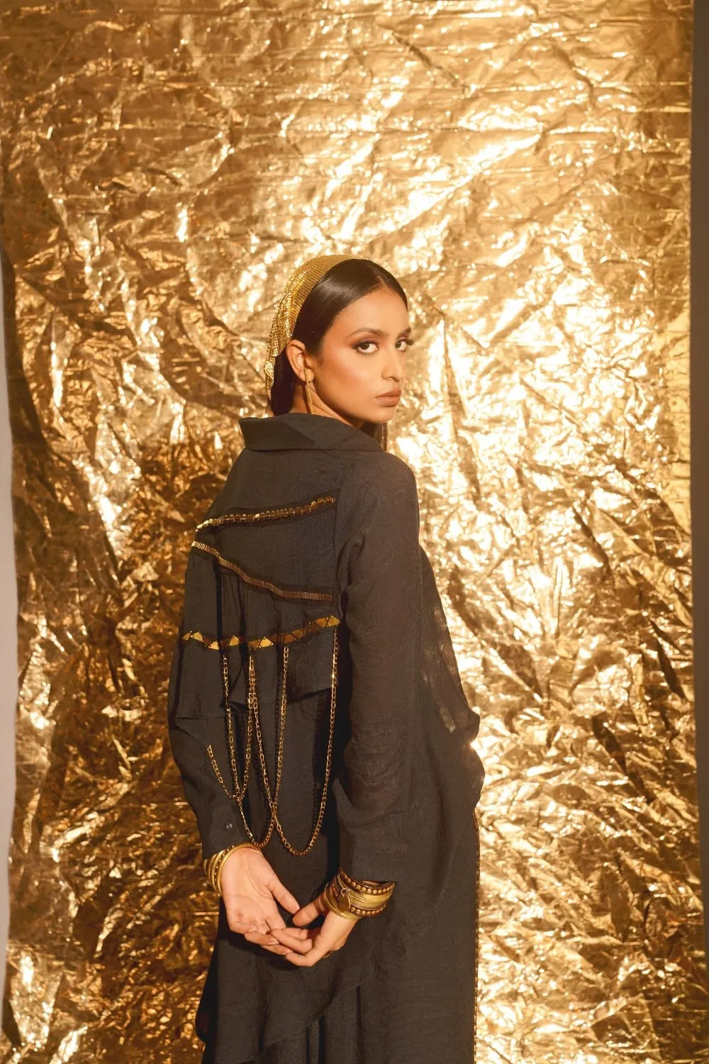 Assymetric Chain Shirt Set