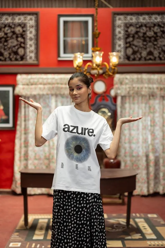 Azure. - Unisex Oversized Cotton Graphic Printed T-Shirt
