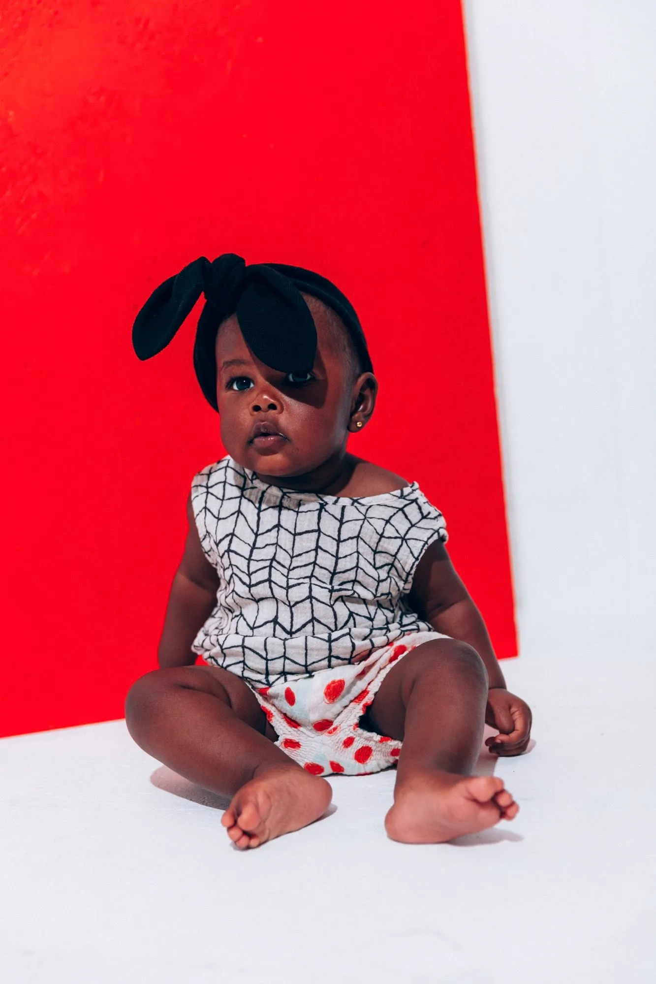 Baby Top // black wave grid // 3-6m // LAST ONE
