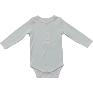 Bamboo Snap Ribbed Bodysuit - Cream