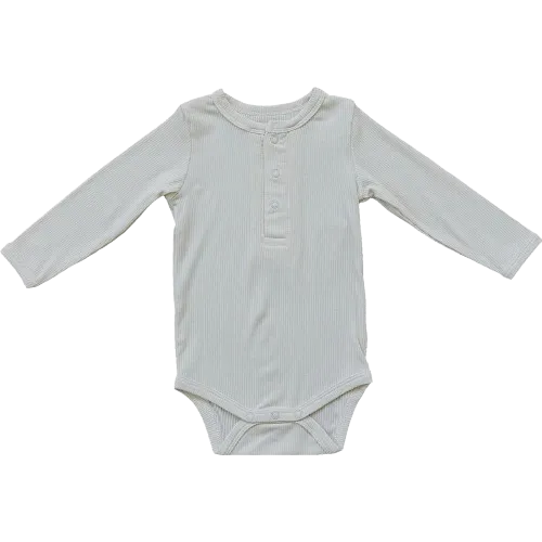 Bamboo Snap Ribbed Bodysuit - Cream