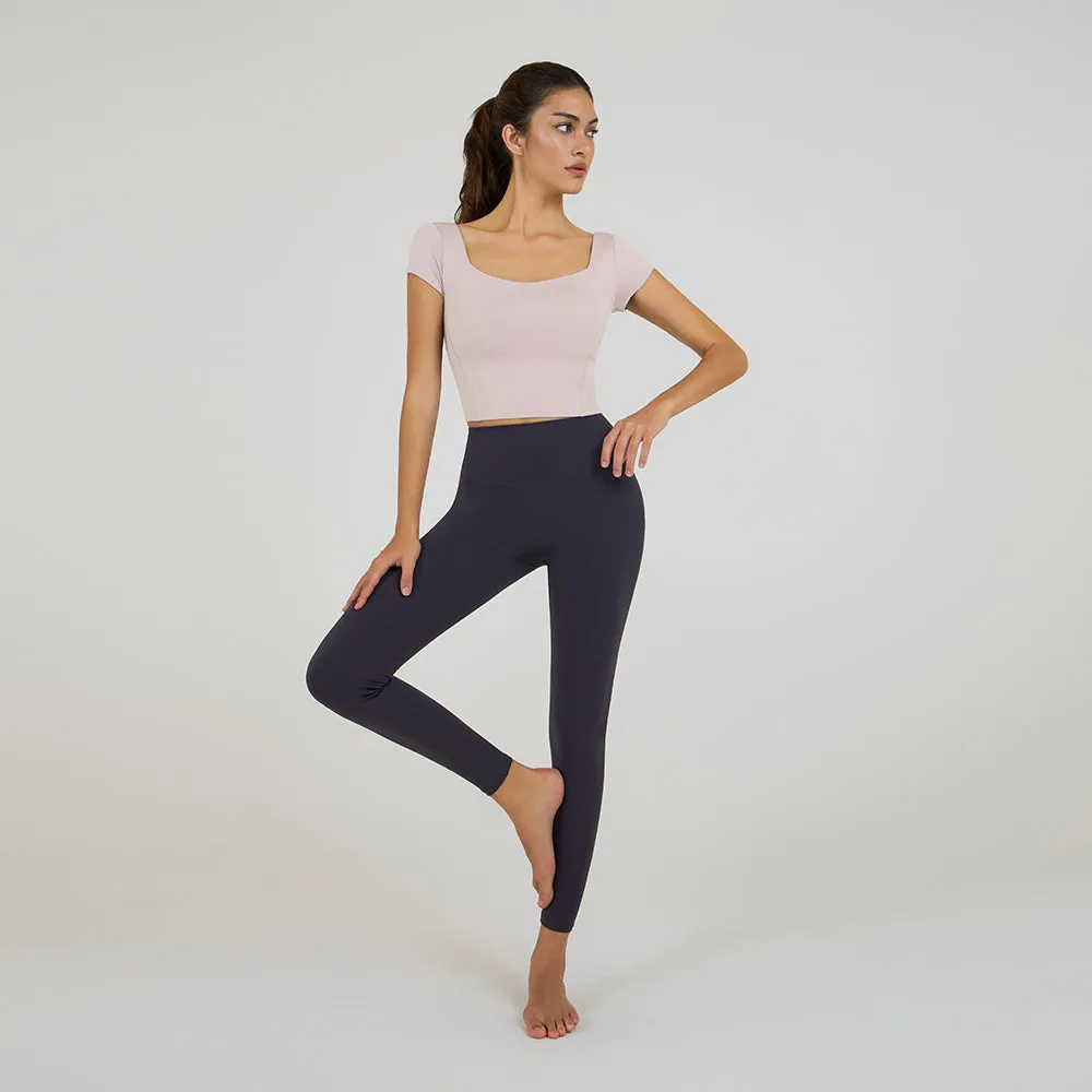 Be-Free Twist Back Cropped Short Sleeve (with Pads)
