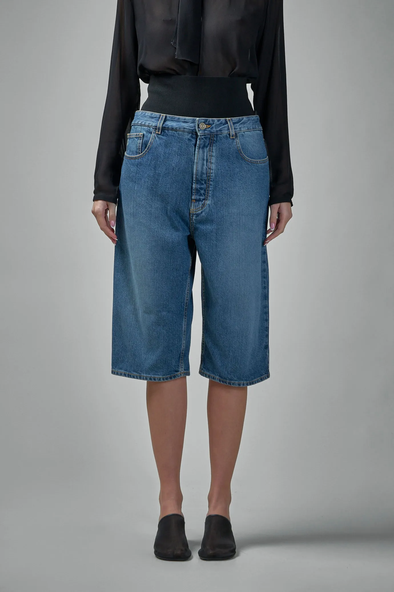 Bermuda Shorts with Knitted Waistband