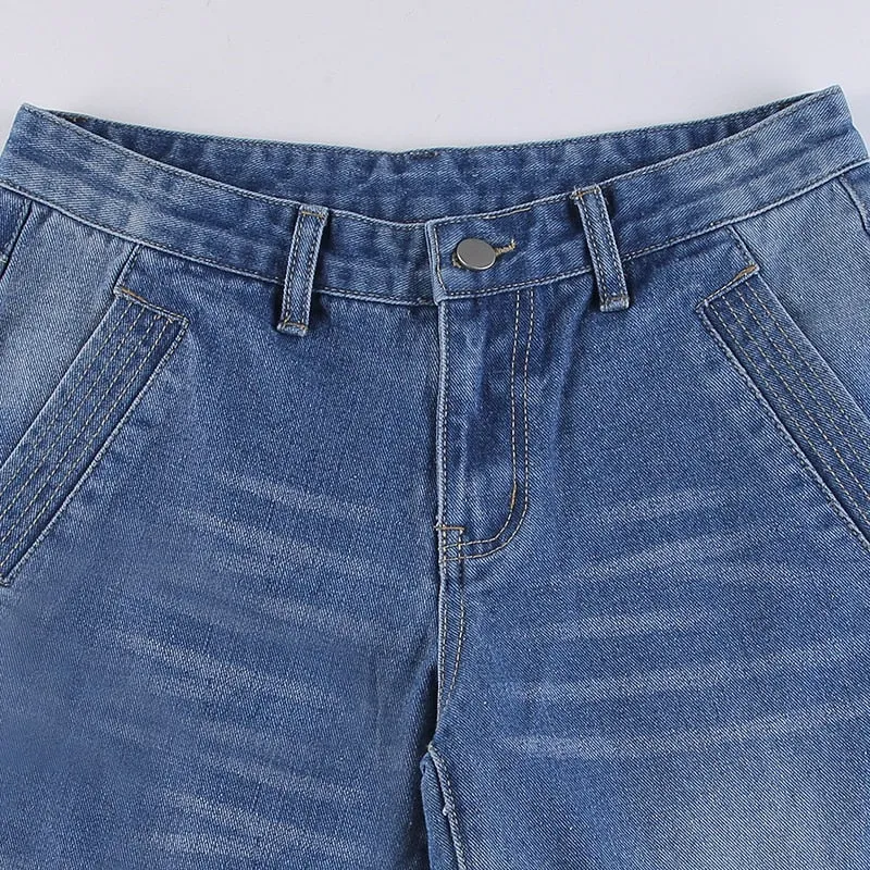 BerryBetty - New Printed Baggy Y2K Jeans Women's Low Waist jeans Autumn Winter Oversize Wide Leg Baggy Pants Casual Cargo Trousers