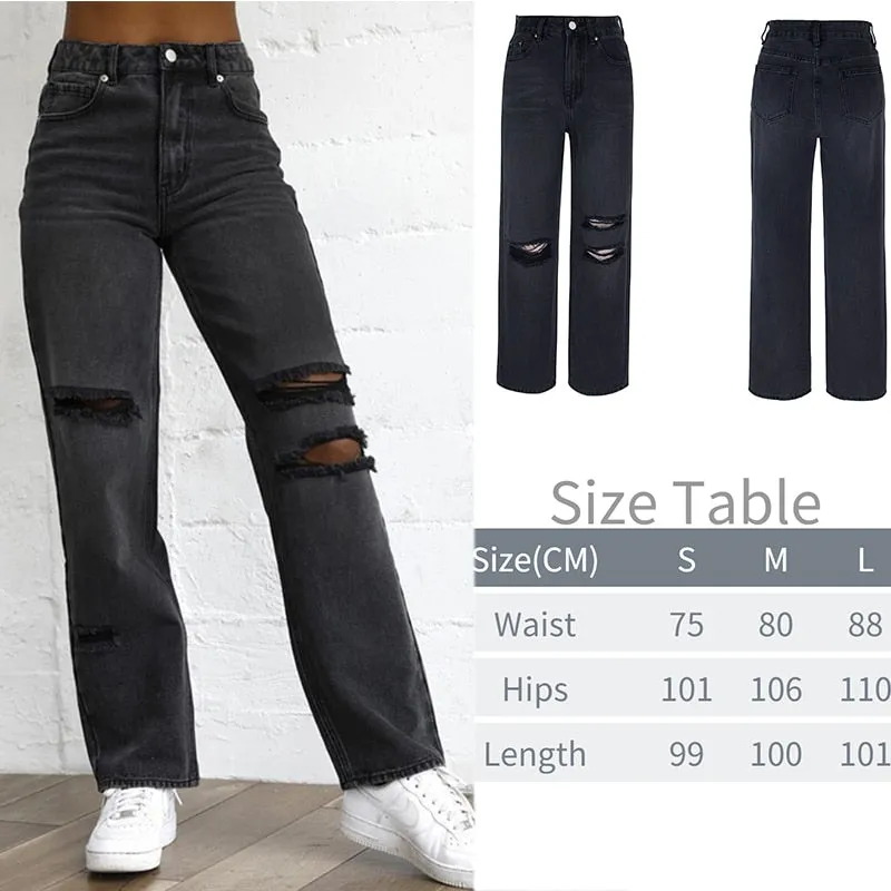 BerryBetty - New Printed Baggy Y2K Jeans Women's Low Waist jeans Autumn Winter Oversize Wide Leg Baggy Pants Casual Cargo Trousers