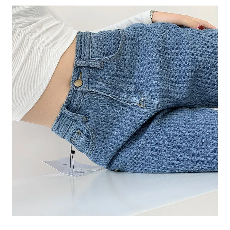 BerryBetty - Women Jeans High Waist Casual Streetwear y2k Baggy Office Lady New Fashion Korean Denim Trousers Female Straight Wide Leg Pants