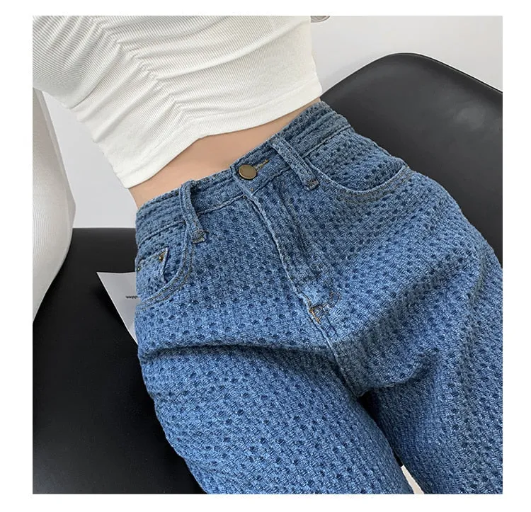 BerryBetty - Women Jeans High Waist Casual Streetwear y2k Baggy Office Lady New Fashion Korean Denim Trousers Female Straight Wide Leg Pants
