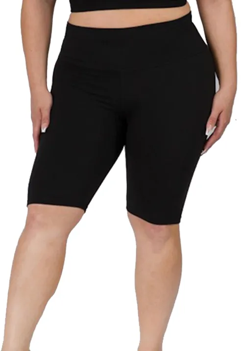 Biker Shorts - Black - Plus Size