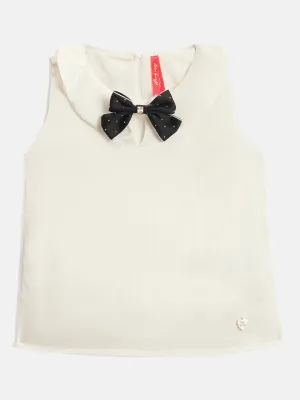 Blue Giraffe Kids White Regular Fit Solid Top