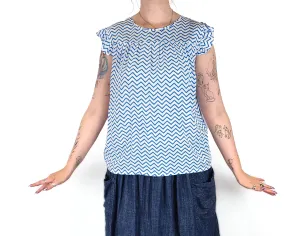 Blue striped top size 12