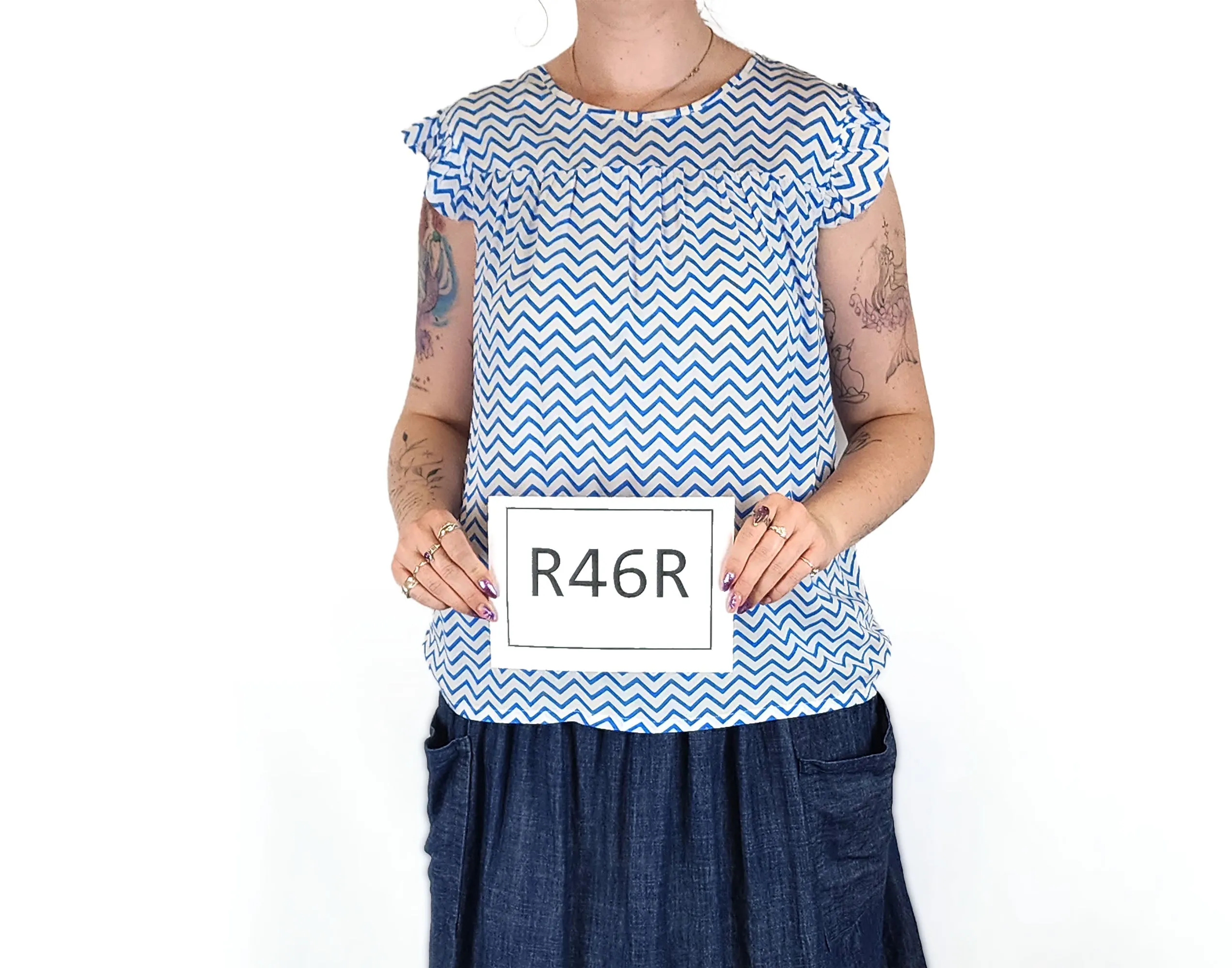 Blue striped top size 12