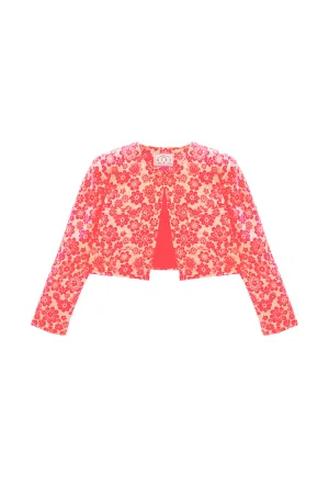 Bolero Blazer - Coral Brightline